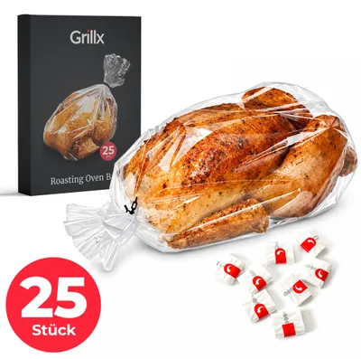 Produktbild von GrillX Braadzakken - 25 Stück - Bratbeutel 38 x 25 cm - Für Ofen und Mikrowelle, KI-generiertes Bild