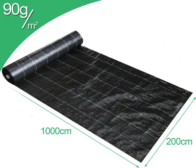 Immagine prodotto di Wolketon 2x10m erbacce tessuto del suolo 90g/m2 tessuto nero biancheria da letto vello anti-erba 10m