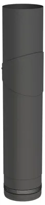 Produktbild von Jeremias PELLET-LINE Längenelement 500 mm mit Revision Edelstahl schwarz Ø 80 mm
