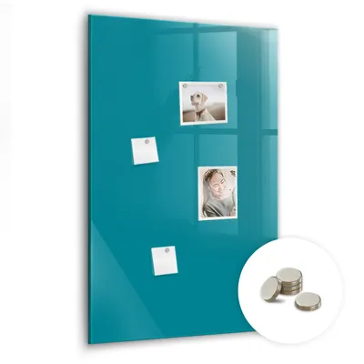 Obrázek produktu pro Magnetická Tabule na Zeď Skleněná - Memo Board Kleněnou Přední Stranou - 5 magnetů v balení - 60x90 cm - Barva námořní