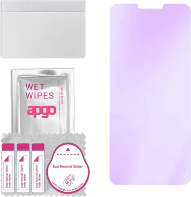 Produktbild von apgo Hybrid Schutzglas, kompatibel mit LG V50 ThinQ 5G, Anti-Blue, 9H Härte, toller Ersatz für Hartglas, kratzfester Displayschutzglas, Displayschutz, Full Glue