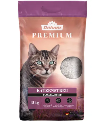 Produktbild von Dehner Premium Katzenstreu Ultra klumpend, 100 % Betonit, 12 kg