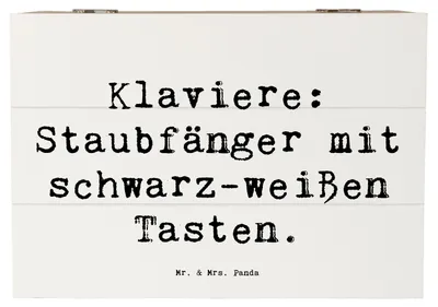 Produktbild von Mr. & Mrs. Panda Box Spruch Klavier Staubfänger 22 x 15 cm - Weiß - Geschenk, Truhe, Instrumente, Musik, Konzert, Musiker, Instrument, Geschenkbox, Kiste, Klavierspieler