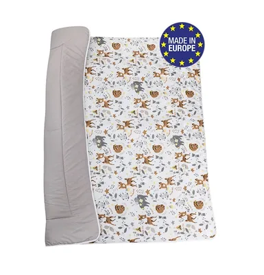 Obrázok produktu pre Bomimi PLAY deka 120x120, bavlna, obojstranné lesné zvieratká, béžová