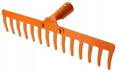 Obrázek produktu pro Zahradní kovové hrábě na listí a trávu, 35cm, 14 zubů