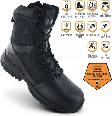 Produktbild von MAGNUM VANGUARD 8.0 SZ CT CP WP - Herren Sicherheitsstiefel S3 Einsatz Stiefel Taktische Boots Schwarz M810084-021 , EU 44 UK 10