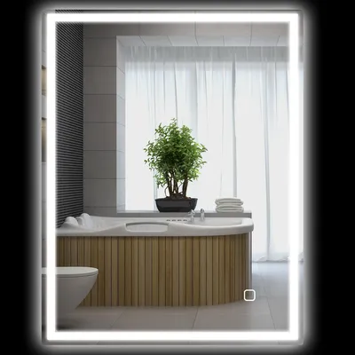 Productafbeelding van HOMCOM Badspiegel met verlichting, 90x70 cm, LED-spiegel, wandspiegel, 3 lichtkleuren
