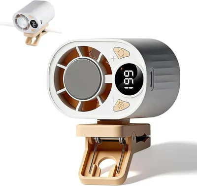 Produktbild von Auto Clip Ventilator USB wiederaufladbar, leiser Mini Ventilator für Auto, Büro & Reise mit 360° Rotation