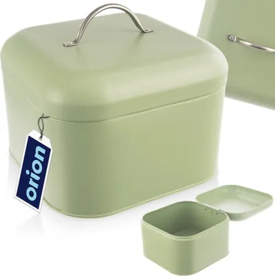 Produktbild von Orion Brotkasten Brotbehälter Frischhaltebox aus Metall grün GREENISH 20x20x17 cm