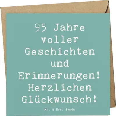 Produktbild von Mr. & Mrs. Panda Glückwunschkarte Spruch 95. Geburtstag - Meeresbrise - Geschenk, Alles gut zum, Freundschaft, anlasskarte, persönliche Geschenke, Happy Birthday, Alter