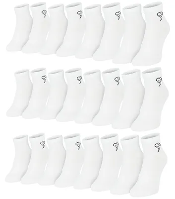 Produktbild von Black Snake Quarter Socken Damen Herren 12 Paar knöchelhoch Sport - 39/42 - Weiß
