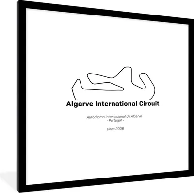 Produktbild von MuchoWow® Gerahmtes Poster Formel 1 - Rennstrecke von Portimao 40x40 cm - Poster mit Schwarzem Bilderrahmen Wandposter Rahmen Foto Bilder - Poster - Plakat im Rahmen