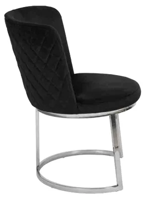 Obrázek produktu pro Moderní černé designové 6x židle s nohami z nerezové oceli Jídelní židle