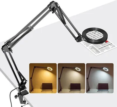 Image de Loupe avec éclairage et socle - idéale pour les loisirs et le bureau - pièce unique