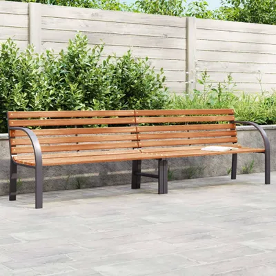 Produktbild von "2025"cloris Gartenbank Braun 231 cm Holz & Pulverbeschichteter Stahl - Gartenbänke CHY2467124