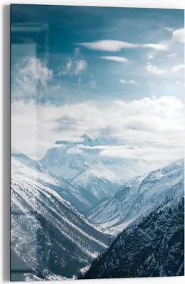 Produktbild von DEQORI Glasbild Echtglas 60x90 cm 'Alpenmajestät' Wandbild Bild modern Deko