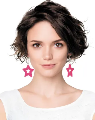Produktbild von Ohrringe Sterne Pink für Erwachsene - Einheitsgröße