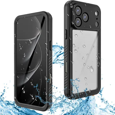 Produktbild von Für iPhone 17 Pro Max Wasserdicht Hülle 360 Grad Schutz Outdoor Rundumschutz IP68 er Ganzkörperschutz, Unterwasserschutzhülle Schwarz