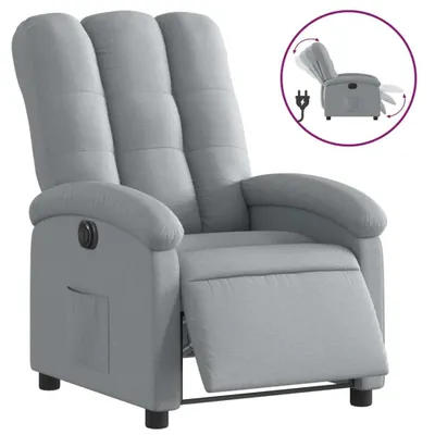 Produktbild von vidaXL Relaxsessel Elektrisch Hellgrau Stoff