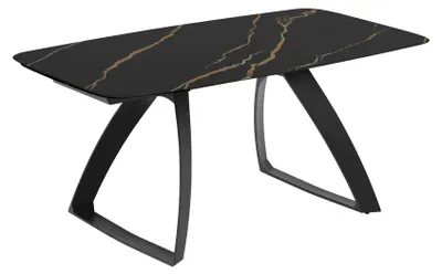 Immagine prodotto di Tavolo Allungabile Barrel 90x180-240x76 cm Top in Vetroceramica Marmo Portoro Nero Opaco