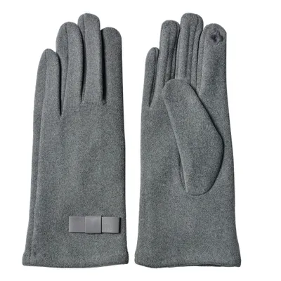 Produktbild von Clayre & Eef Winterhandschuhe 8x24 cm Grau Baumwolle