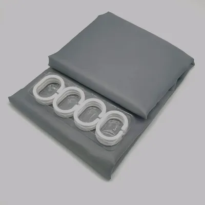Imagen del producto de Cortina de ducha gris, 180 x 200 cm, 100% poliéster, resistente al moho y al agua, para el baño