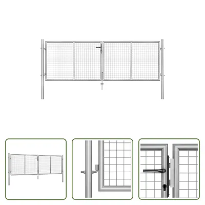 Produktbild von The Living Store Gartentor Verzinkter Stahl 306 x 125 cm Silbern