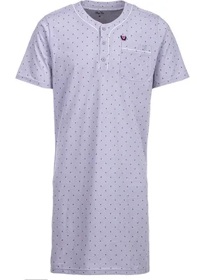 Produktbild von Nachthemd Kurzarm - Zacken, Farbe:hellgrau, Größe:XL