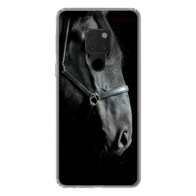 Produktbild von MuchoWow® Handyhülle Schutzhülle Hülle für Huawei P40 Lite Pferd - Leicht - Schwarz Silikon Softcase Handy Hülle - Handy