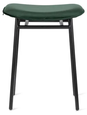 Immagine prodotto di Calligaris, sgabello Fester, stile anni '50, struttura in metallo nero opaco, seduta color legno