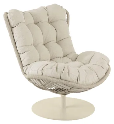 Produktbild von di volio Gartensessel SALO - beige, Lounge Sessel aus PE-Rattan mit Standfuß, bequem & stabil