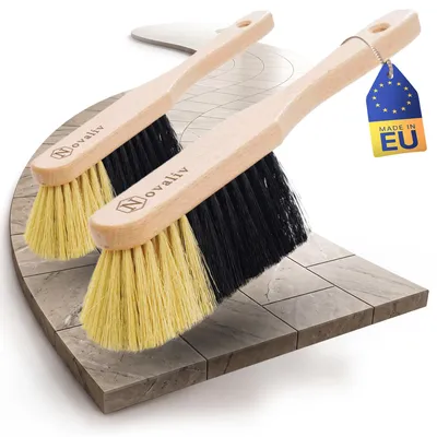 2er Set Handfeger, Kunststoffborsten, Holzgriff, 29 cm
