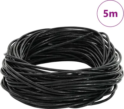 Productafbeelding van vidaXL Leerkoord, zwart, Ø 1,5 mm, 5 meter