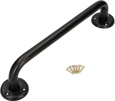 Produktbild von KOTARBAU® Wannengriff 200 mm Schwarz Halter Badewannengriff Duschgriff Wandgriff Wandhalter Wandmontage Haltegriff für Senioren Badezimmer Badehilfe