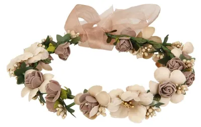 Produktbild von Ueetek Kopfschmuck, Blumengirlande, für Haar, pinkfarben, mit Perlen, Band, für