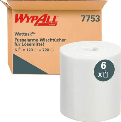 Produktbild von Reinigungstücher Wettask 15x30,5cm weiß VE=6 Rollen