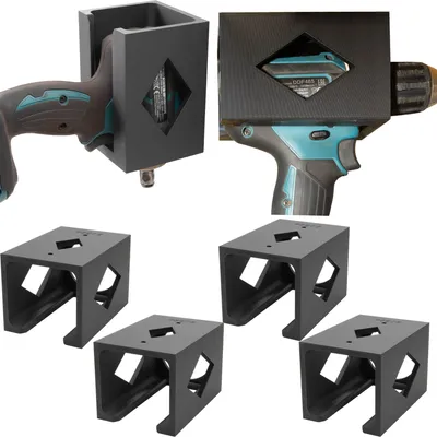 Produktbild von 4x Wandhalter Akkuschrauber Universal Werkzeughalter Bohrmaschinenhalter Halterung