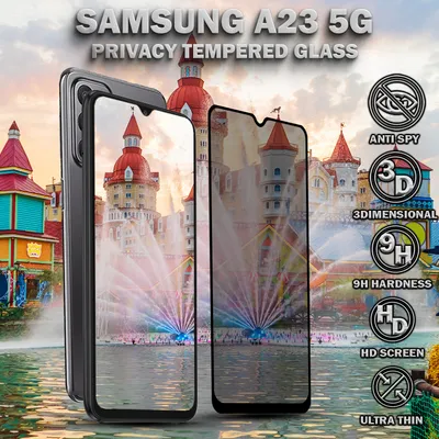 Produktbild von Sichtschutz Schutzfolie für Samsung A23 5G - gehärtetes Glas 9H - Super Qualität 3D