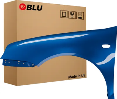 Zdjęcie produktu dla BLU Błotnik pasujący do VW Volkswagen Golf IV 4 LW5Y Lewy Niebieski TechnoBlau | 1997-2006 | Przedni Przód | Lakierowany | Gotowy do montażu  | Stal
