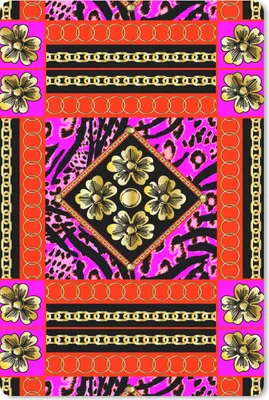 Produktbild von MuchoWow® Mauspad Mousepad Blumen - Halskette - Pantherdruck - Gold - Muster 18x27 cm - Mousepads - Maus Mat - Pad - Mausunterlage