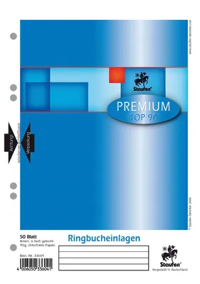 Produktbild von Staufen® 734033604 Ringbucheinlage PREMIUM LIN 4 - A5, 90 g/qm, 50 Blatt