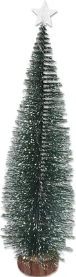 Produktbild von Mini-Weihnachtsbaum, kleiner künstlicher, schneebeflockter Bleistiftbaum mit LED-Lichtern, Tisch-Baumschmuck mit Holzsockel für die Weihnachtsdekoration zu Hause