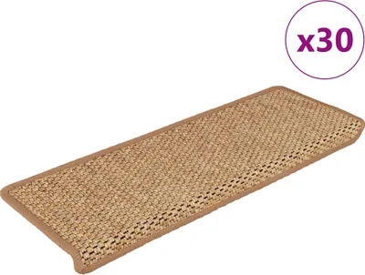 Image de Tapis d'escalier autocollants 30 pcs 65x21x4 cm sisal