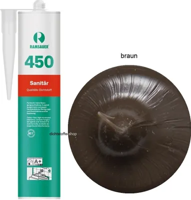 Produktbild von Ramsauer 450 Sanitär 1K Silikon Dichtstoff 310ml Kartusche braun