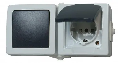 Zdjęcie produktu dla Kopp 138656001, Typu F, CEE 7/4, Czarny, Szary, Termoplastyczny, IP44, 250 V