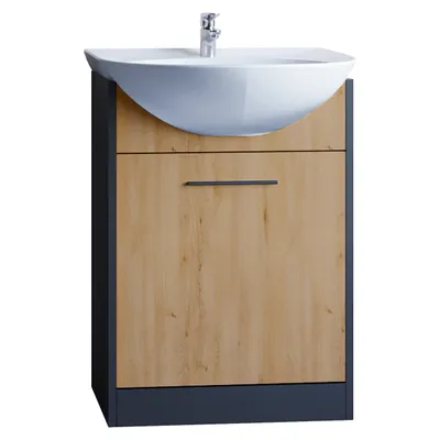 Obrázek produktu pro Skříňka pod umyvadlo SLIM SL2 černá / dub artisan