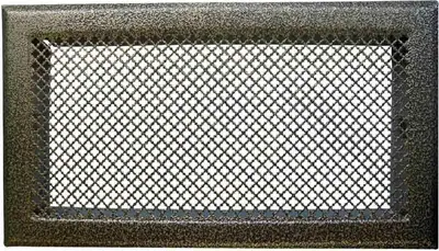 Image de Grille de cheminée avec précadre 345 x 195 mm couleur laiton