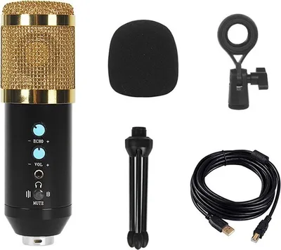 Produktbild von INF USB Kondensatormikrofon mit Lautstärke- und Halleffektregelung, Rauschunterdrückung