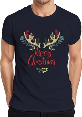 Produktbild von Merry Christmas Rentier Tannen - Weihnachten Weihnachtsgeschenk Christmas Herren T-Shirt, Navy, S