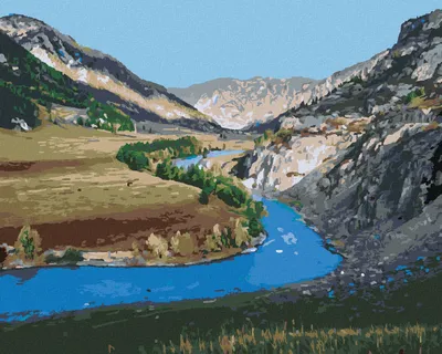 Produktbild von Zuty - Malen nach Zahlen - FLUSS KATUN, 40x50 cm, mit Keilrahmen (bereits gespannt)